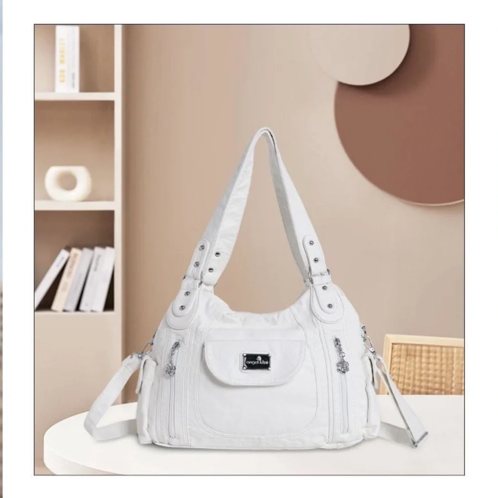 Large Shoulder Tote Purse – Multipocket Faux Leather Satchel Hobo Purse new